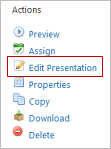Edit Presentation link