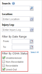 IMS OSHA Status Filter