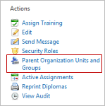 Parent Organization Units and Groups link