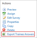 Export Trainee Answers option